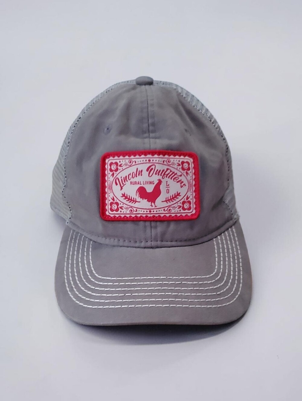 Vintage Lincoln Outfitters Rural Living Light Gray Denim Ladies Cup.